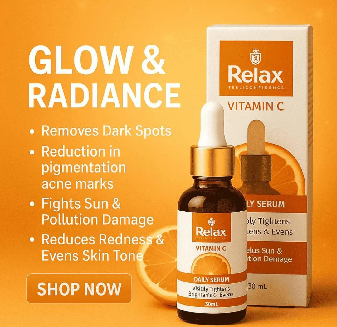 Relax Vitamin C Daily Face Serum – Brightening, Anti-Aging & Hydrating Formula for Healthy Radiant Skin (30ml)