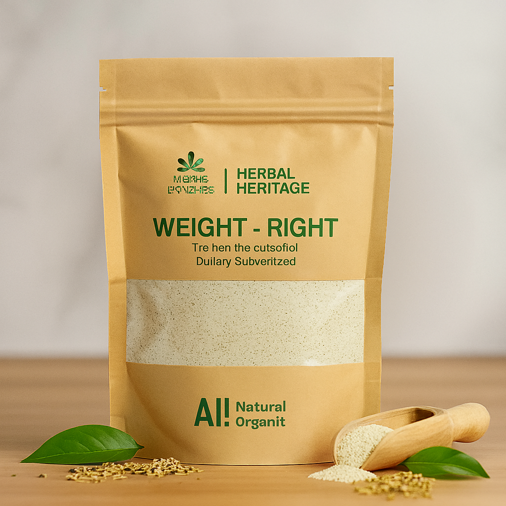 Herbal Heritage Weight-Right Powder 60g | Natural Organic Herbal Formula For Healthy Weight Balance And Wellness