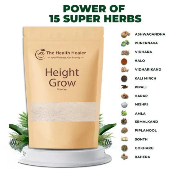 The Health Healer Height Grow Powder – 100% Natural Height Increase Supplement (100 Grams)