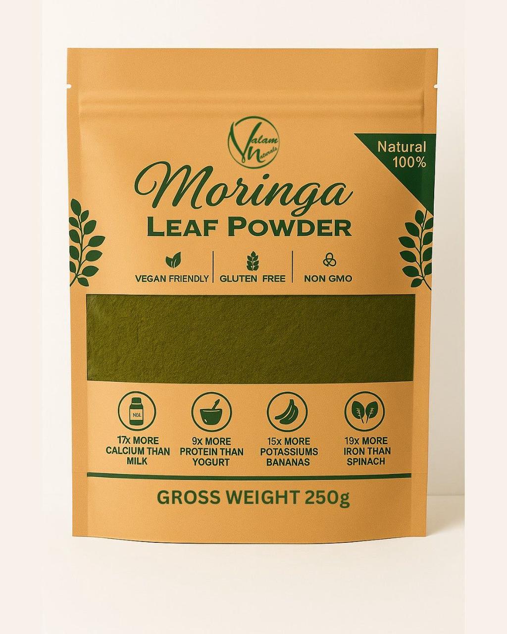 Organic Moringa Leaf Powder | Natural Superfood For Weight Loss, Immunity Boost, Energy Support & Height Growth | Refined Herbal Supplement (250g)